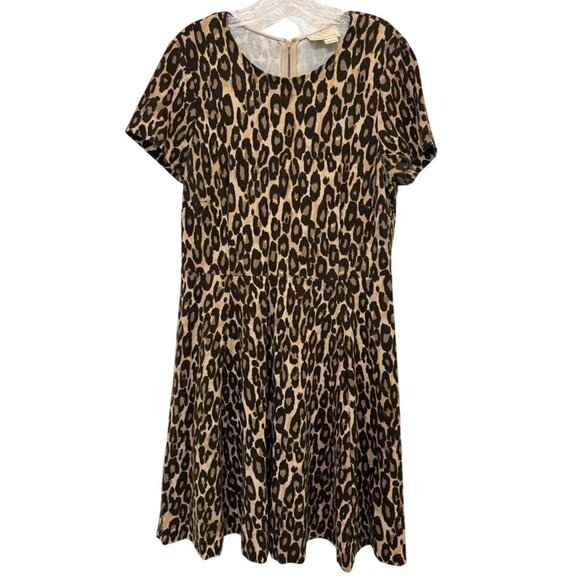 Kate Spade Autumn Leopard Print Fit and Flare Dress Size M/L - Picture 3 of 9